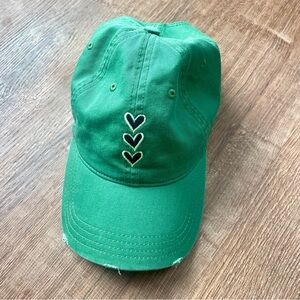 Aerie Green Baseball Cap with Heart Embroidery One Size Adjustable